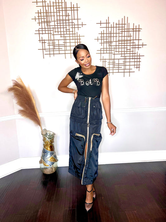 Bold -Midi/Mini Cargo Skirt