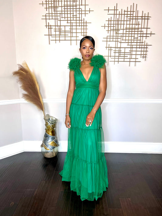 Celebrate- Maxi Dress Green